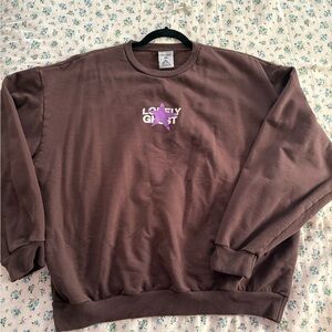 LONELY GHOST Chocolate Brown Crewneck Sweater